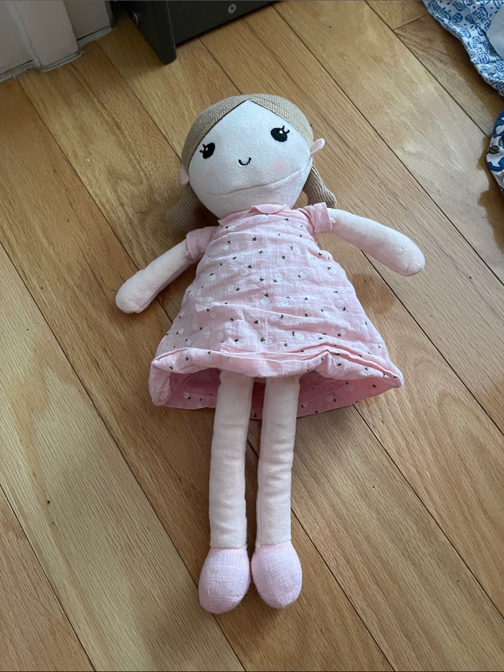 Soft Pink Girl Doll Plush Toy - Cute Stuffed Doll